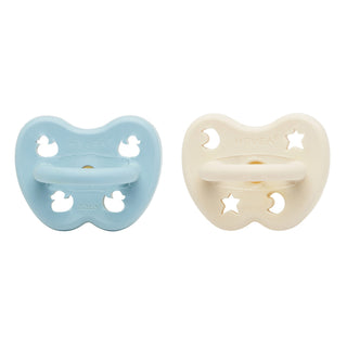 hevea Natural Rubber Pacifier ROUND Newborn 0+ Months Two-Pack