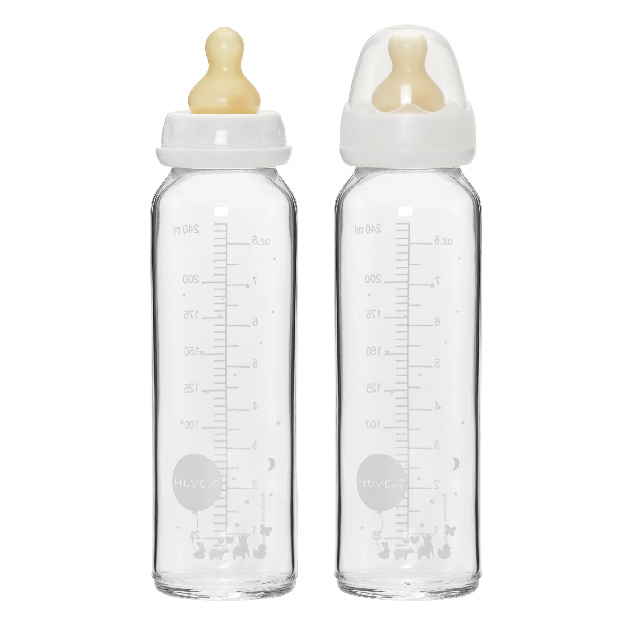 Standard Neck Baby Glass Bottles Two-Pack - 240ml/8oz